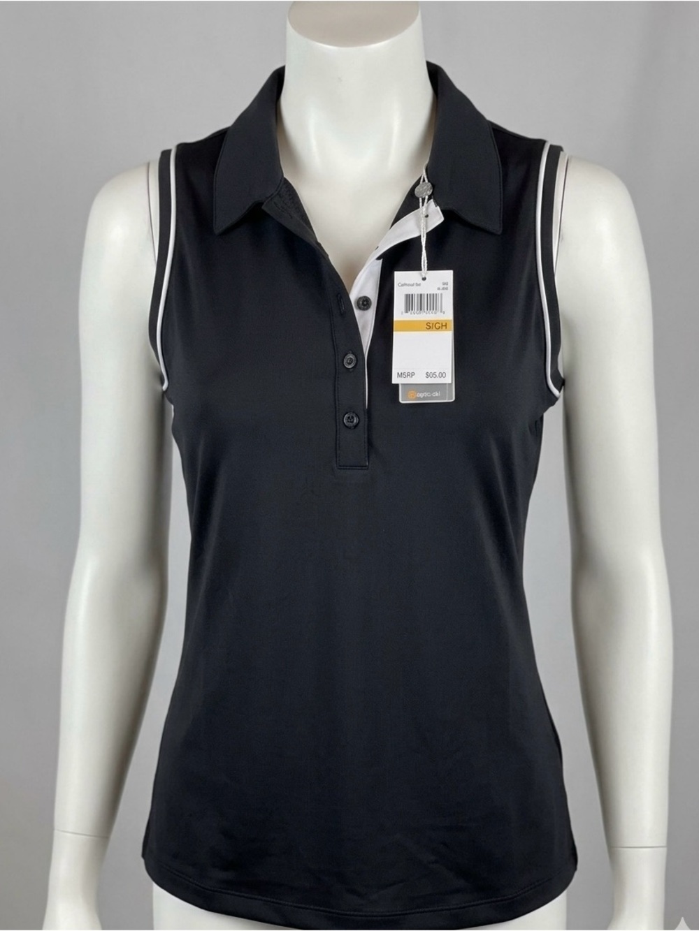 Callaway Women’s Small Black Sleeveless Golf Polo Mesh Back Opti-Dri